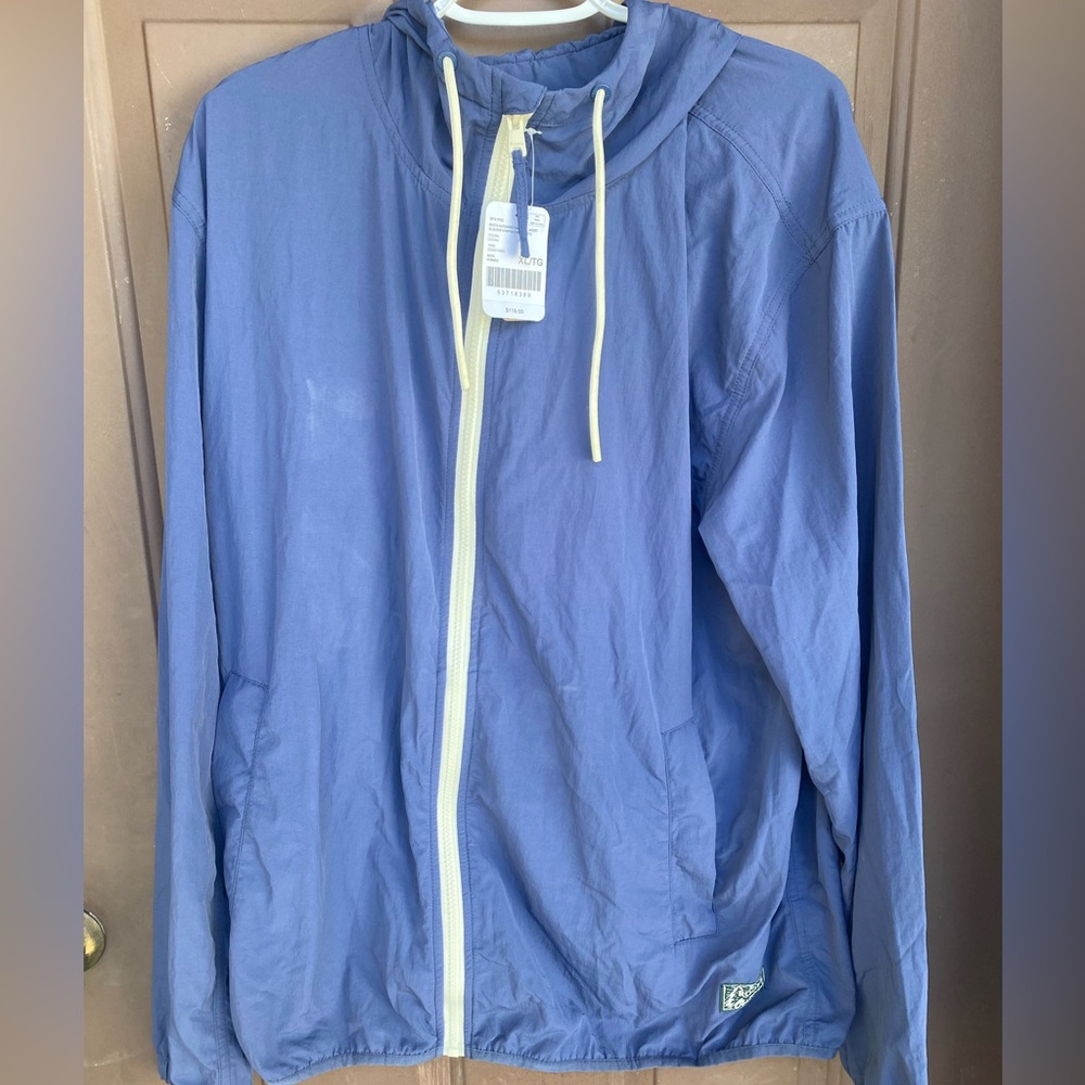 Roots NWT size XL outdoor packable jacket oceana $118 UPF 40 pockets hooded
